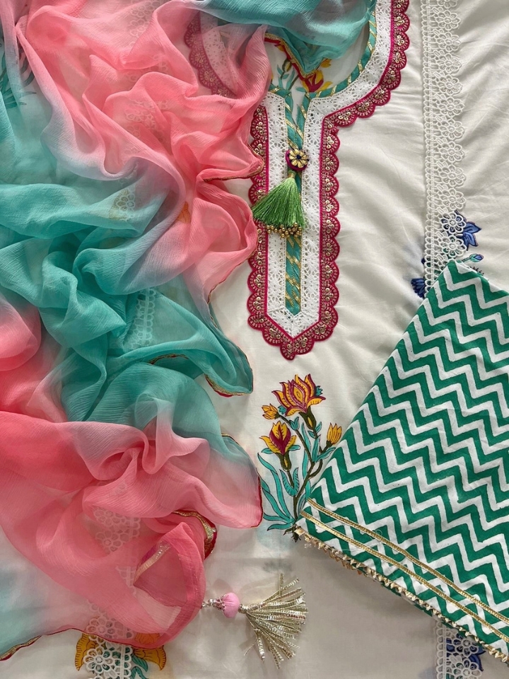 Hand Block Printed Cotton Suit Set