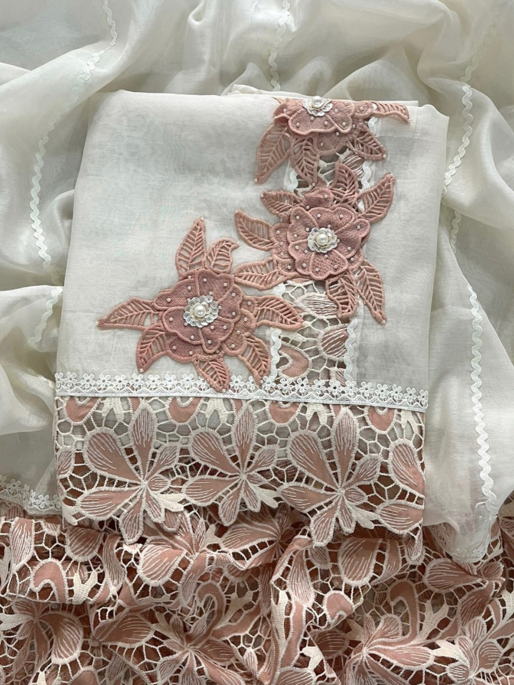 Mulmul Chanderi Appliqué Work Set