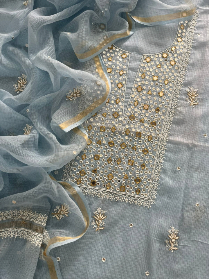 Mirror Work Lucknowi Chikankari