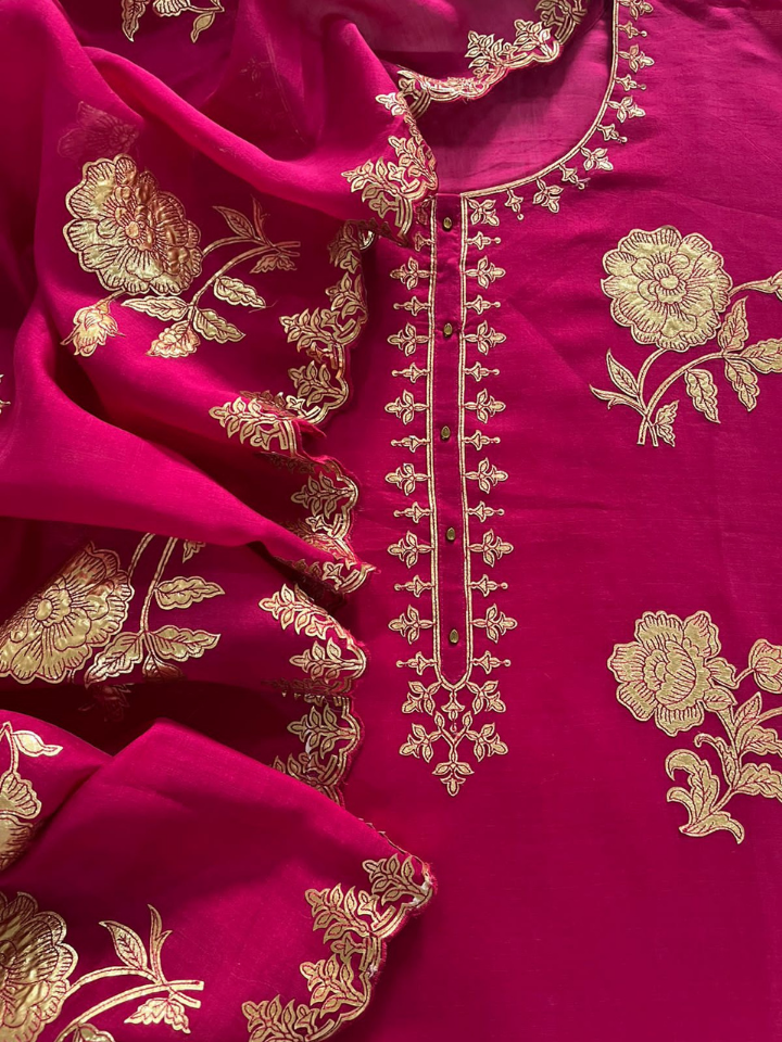 Exclusive Gold Applique Work
