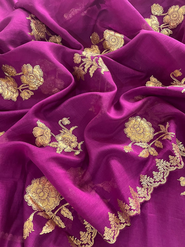 Exclusive Gold Applique Work