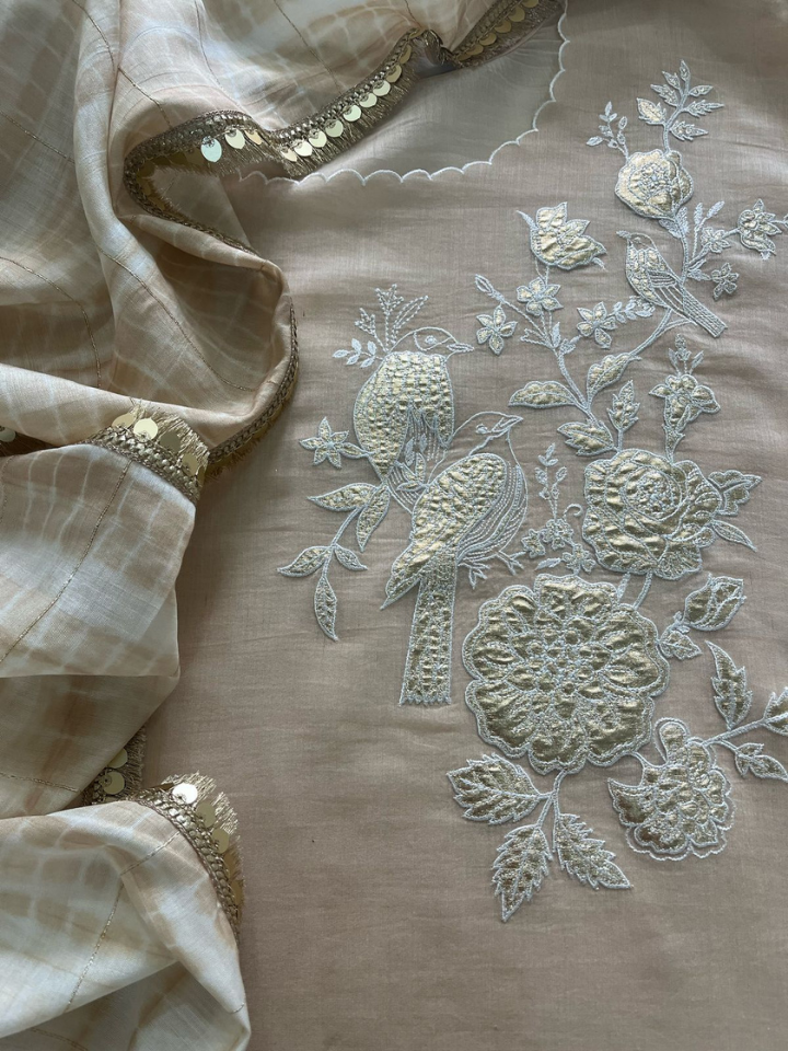Exclusive Gold Applique Work