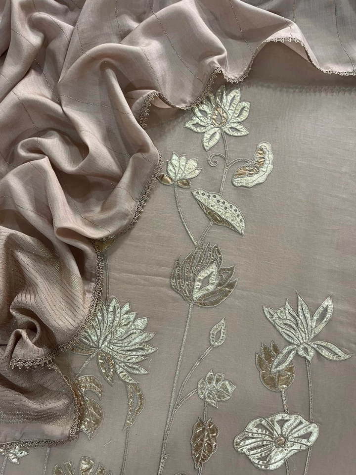 Exclusive Gold Appliqué Work 